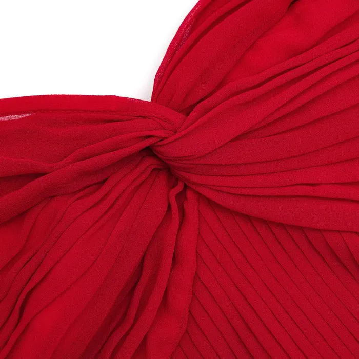 Self Portrait Dresses Red Off Shoulder Chiffon Mini Dress 8211 Women