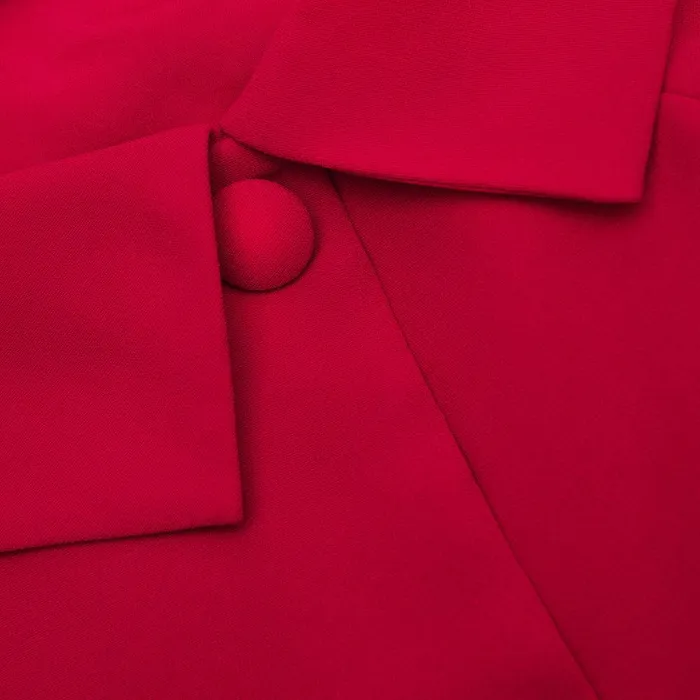 Self Portrait Dresses Red Tailored Crepe Midi Dress 8211 Women