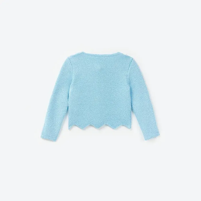 Self Portrait Knitwear Blue Sequin Knit Cardigan 8211 Kids