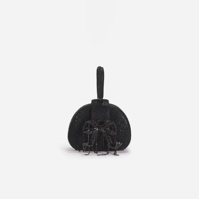 Self Portrait Micro Black Rhinestone Top Handle Micro Bag 8211 Women