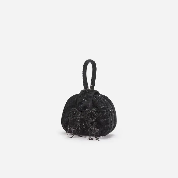 Self Portrait Micro Black Rhinestone Top Handle Micro Bag 8211 Women