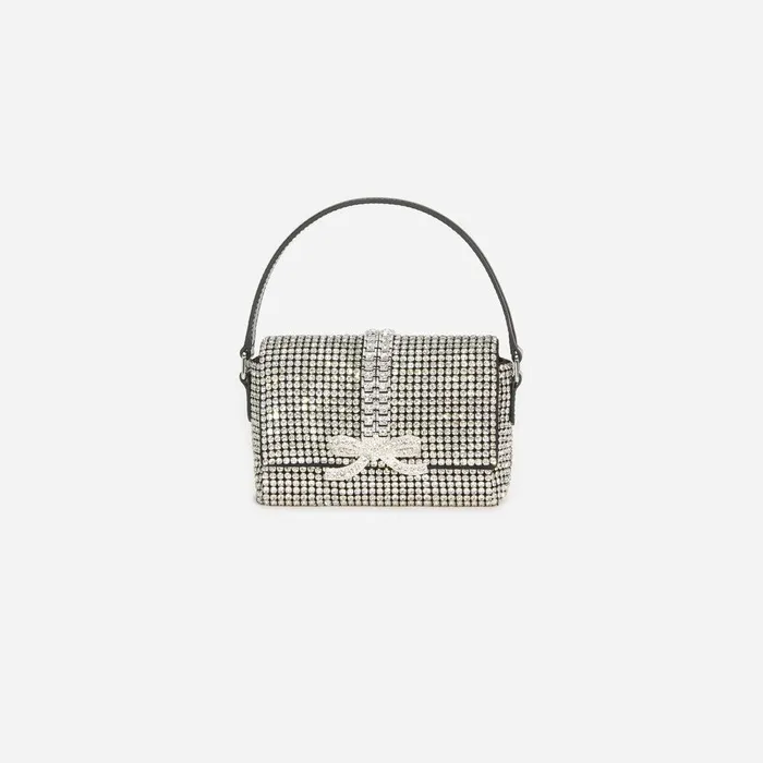 Self Portrait Micro Silver Rhinestone Chainmail Micro Bag 8211 Women