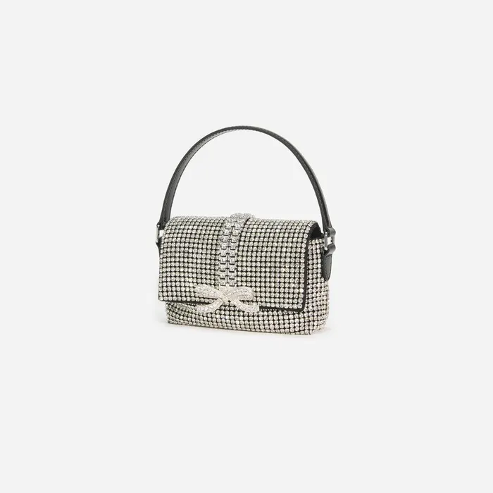 Self Portrait Micro Silver Rhinestone Chainmail Micro Bag 8211 Women
