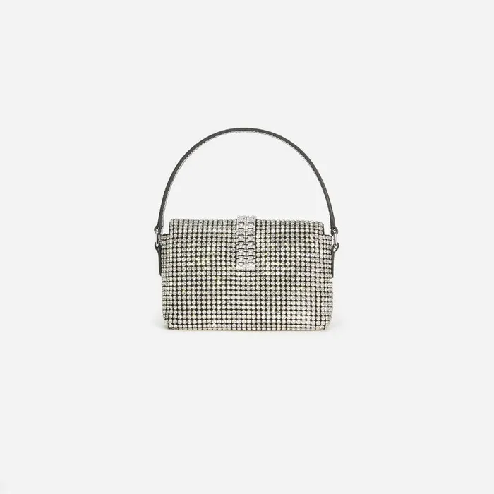 Self Portrait Micro Silver Rhinestone Chainmail Micro Bag 8211 Women