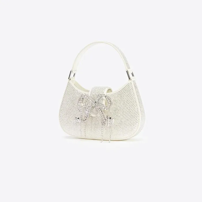 Self Portrait Mini Champagne Rhinestone Mini Crescent Bag 8211 Women