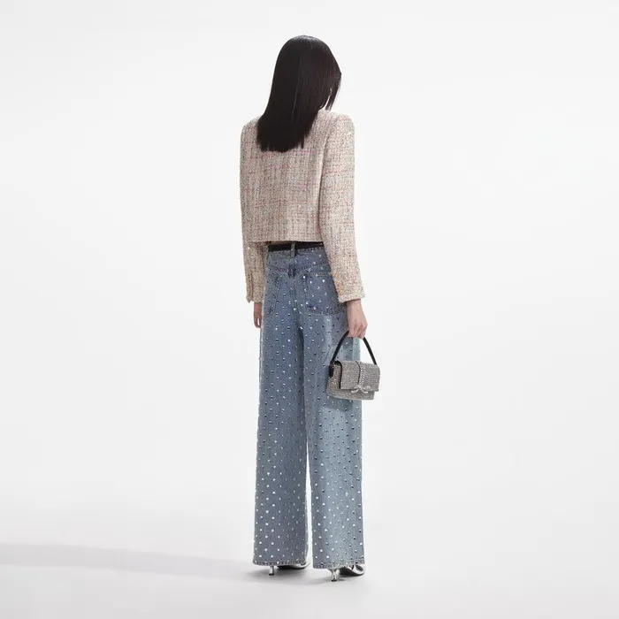 Self Portrait Outerwear Pastel Boucle Boxy Jacket 8211 Women