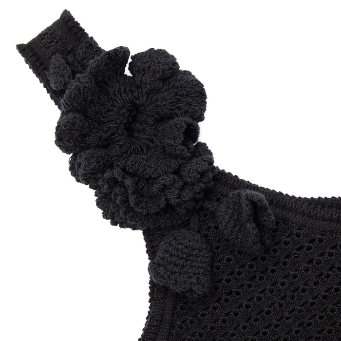 Self Portrait Swim and Resort Black Crochet Midi Dress 8211 Women