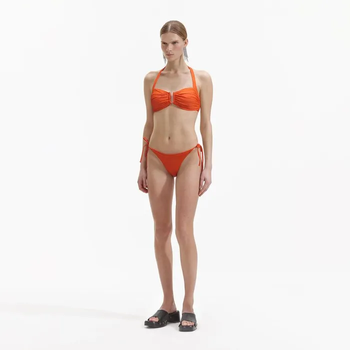 Self Portrait Swim and Resort Orange Tie Bikini Brief 8211 Women