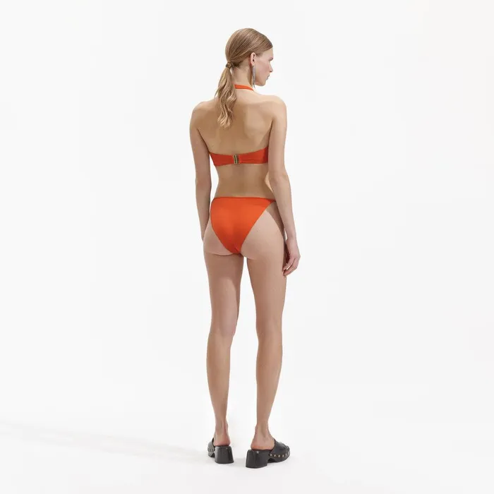 Self Portrait Swim and Resort Orange Tie Bikini Brief 8211 Women