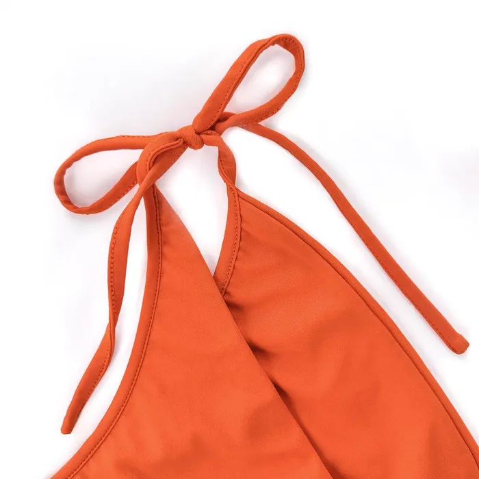 Self Portrait Swim and Resort Orange Tie Bikini Brief 8211 Women