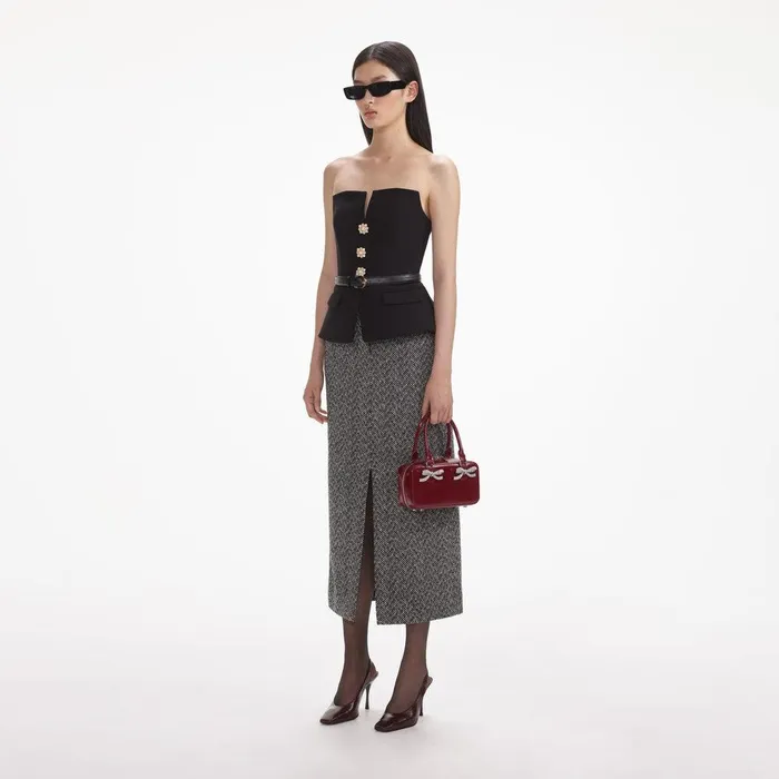 Self Portrait Tops Black Crepe Bandeau Top 8211 Women
