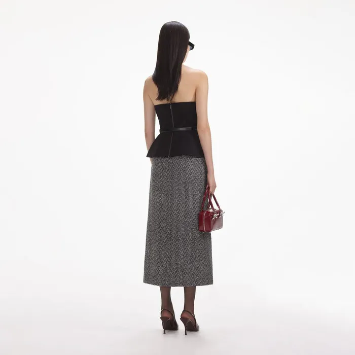 Self Portrait Tops Black Crepe Bandeau Top 8211 Women