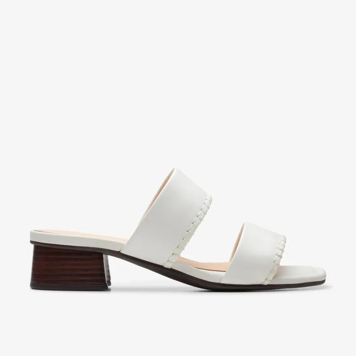 Serina 35 Mule Off White Leather Women Clarks Sandals and Flip Flops