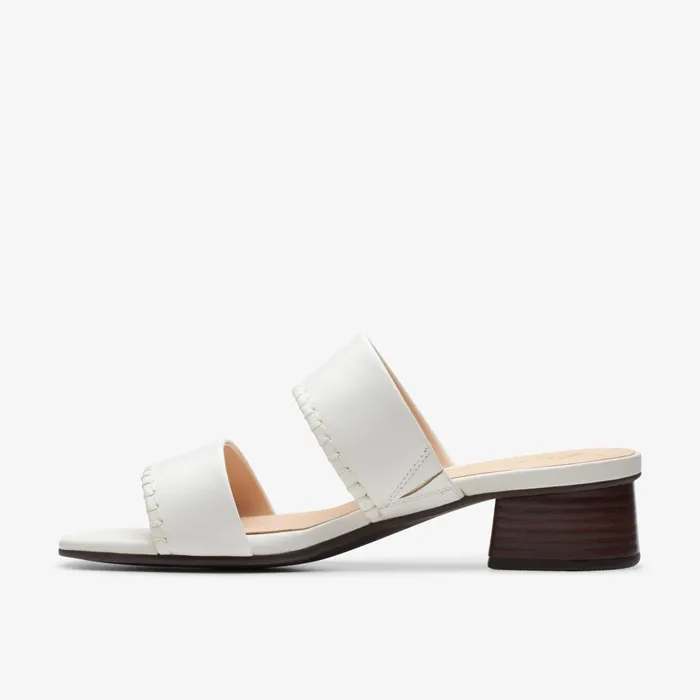 Serina 35 Mule Off White Leather Women Clarks Sandals and Flip Flops