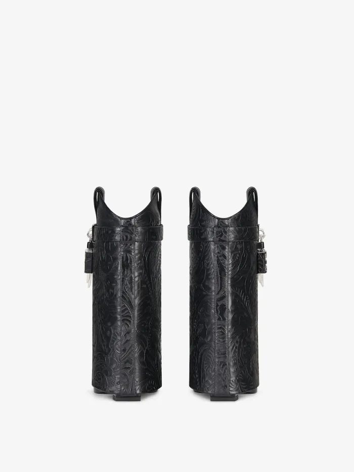Shark Lock Cowboy Ankle Boots In Western Leather Black Women Givenchy Shark Lock