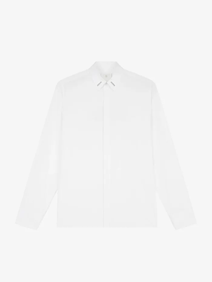 Shirt In Poplin With Collar Details White Men Givenchy Shirts