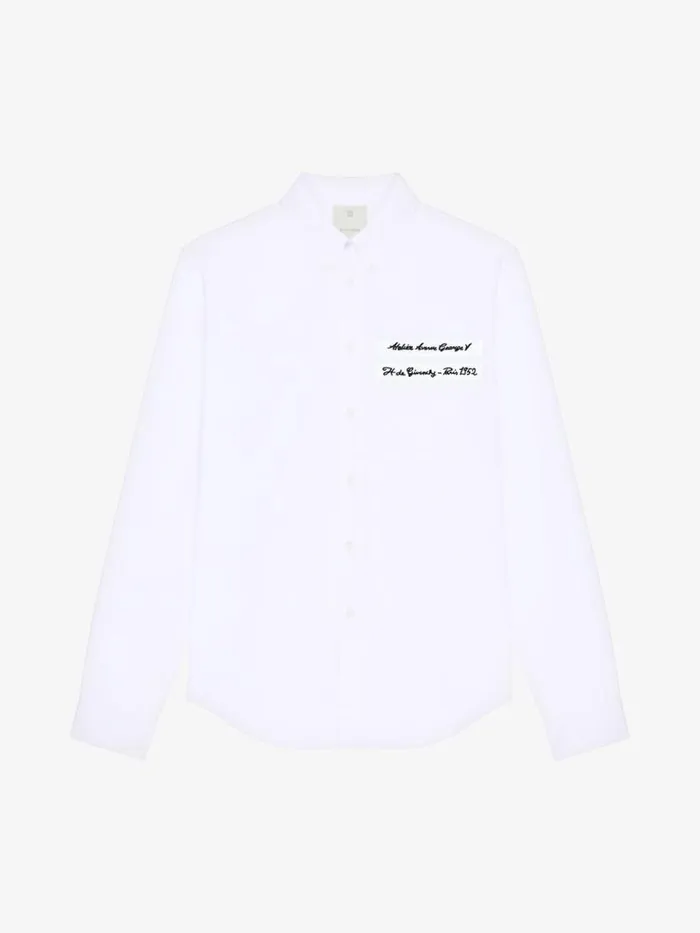 Shirt In Poplin With Gros Grain White Men Givenchy Shirts