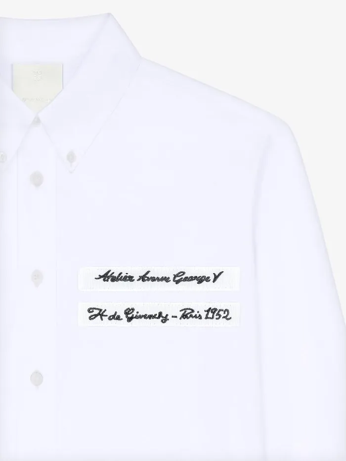 Shirt In Poplin With Gros Grain White Men Givenchy Shirts
