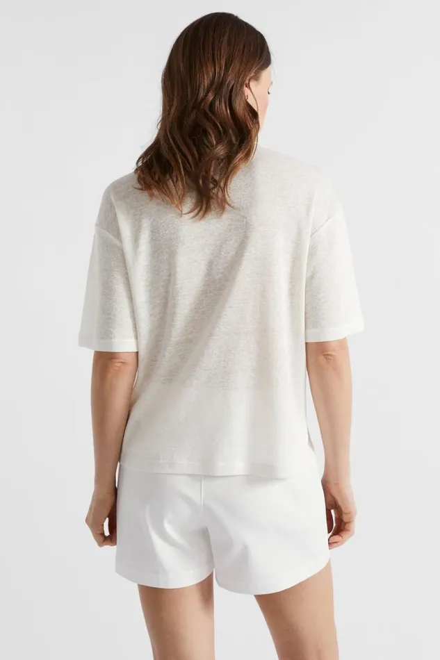 Shirts Woman Seed Heritage Linen Polo Shirt Cloud Cream
