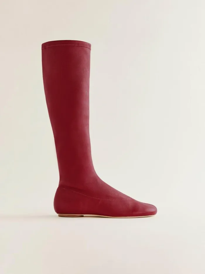 Shoes The Reformation Bradshaw Knee High Boot Scarlet Stretch Leather
