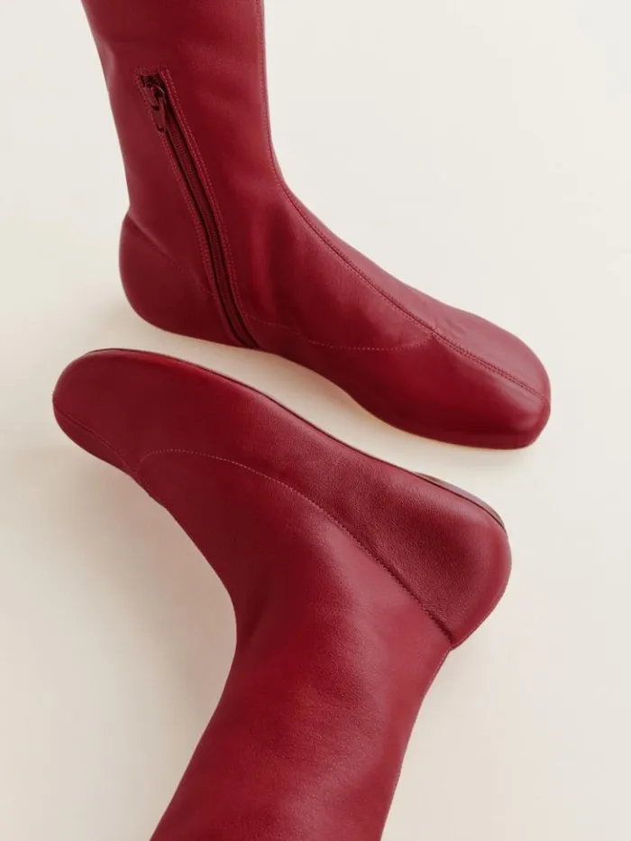 Shoes The Reformation Bradshaw Knee High Boot Scarlet Stretch Leather