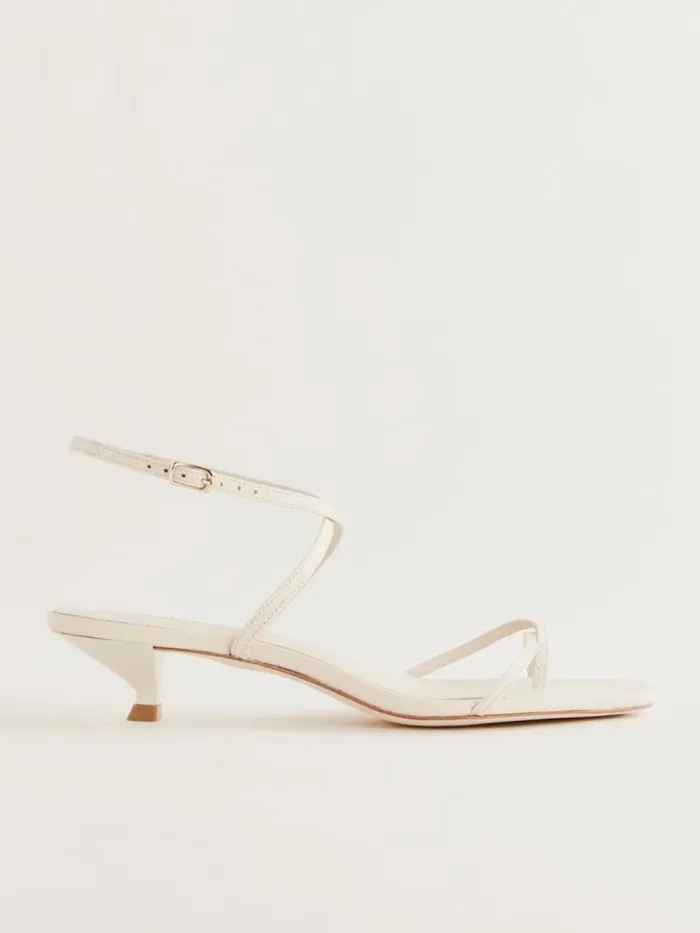 Shoes The Reformation Georgia Kitten Heeled Sandal Almond Leather