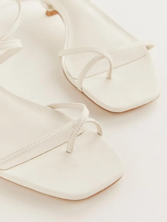 Shoes The Reformation Georgia Kitten Heeled Sandal Almond Leather