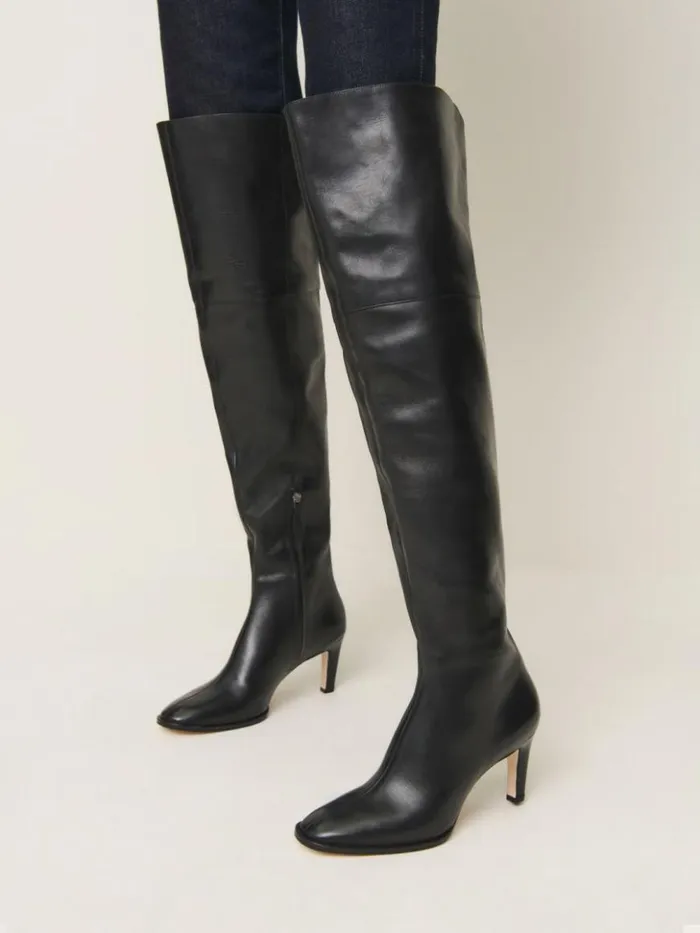 Shoes The Reformation Giles Over The Knee Boot Black Leather