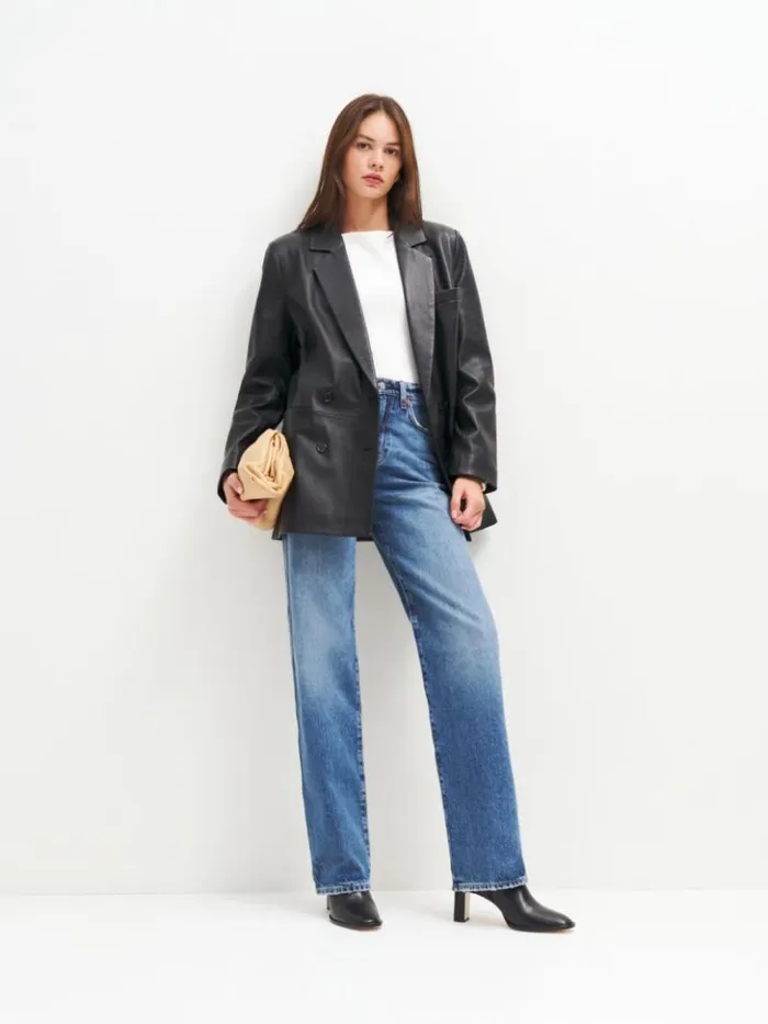 Shoes The Reformation Gillian Ankle Boot Black Leather