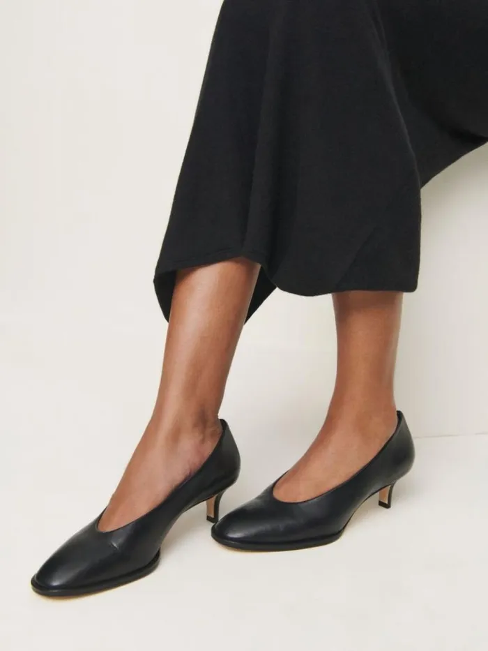 Shoes The Reformation Gracelynn Pump Black Leather