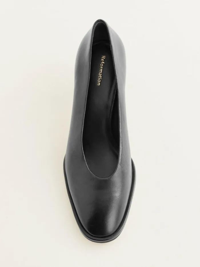 Shoes The Reformation Gracelynn Pump Black Leather