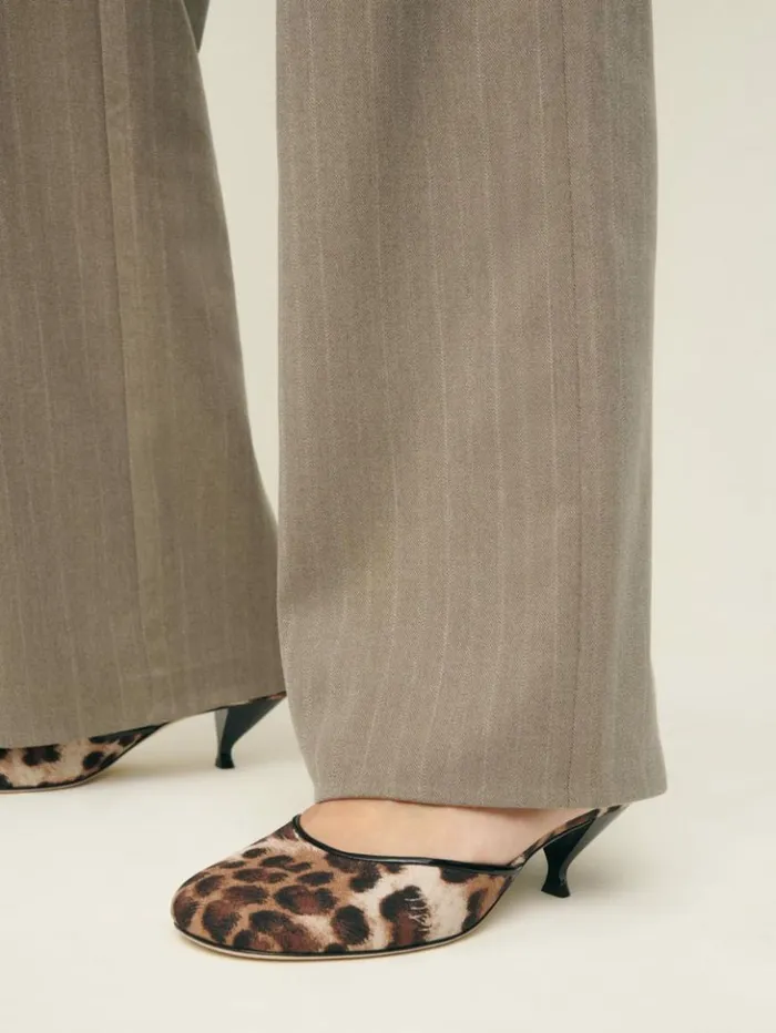 Shoes The Reformation Kalinka Heeled Mule Leopard Crepe