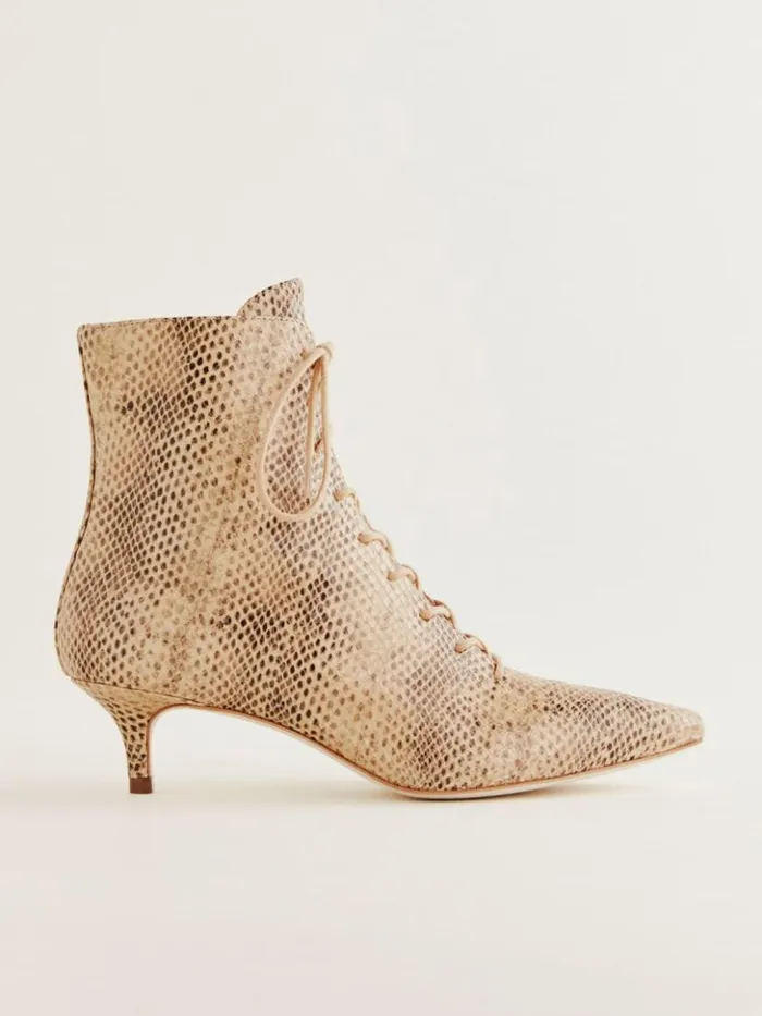 Shoes The Reformation Kittie Lace Up Boot Desert Snake