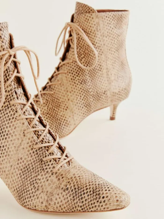 Shoes The Reformation Kittie Lace Up Boot Desert Snake