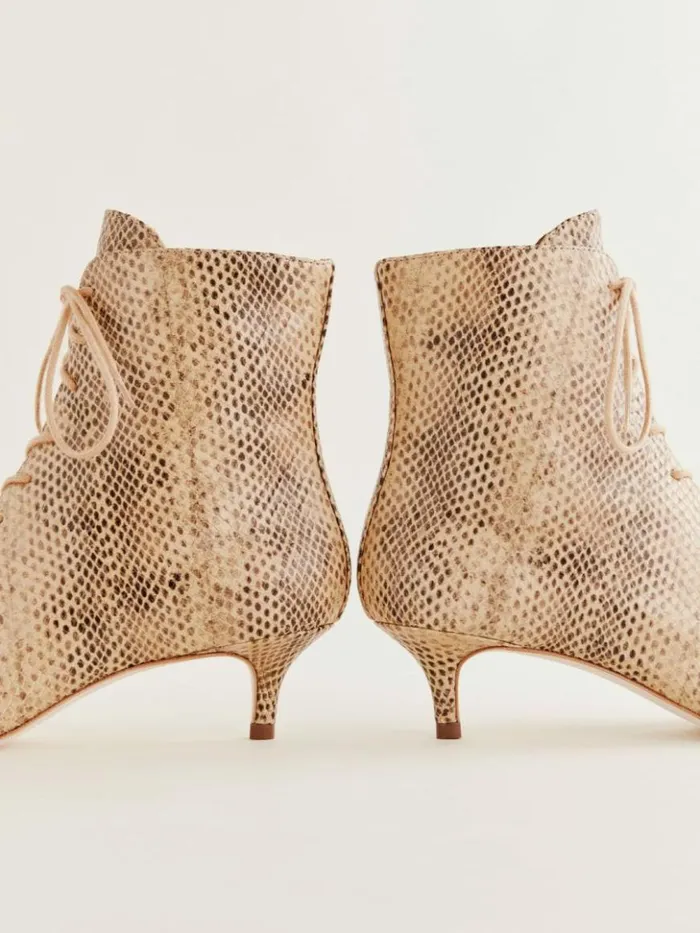 Shoes The Reformation Kittie Lace Up Boot Desert Snake
