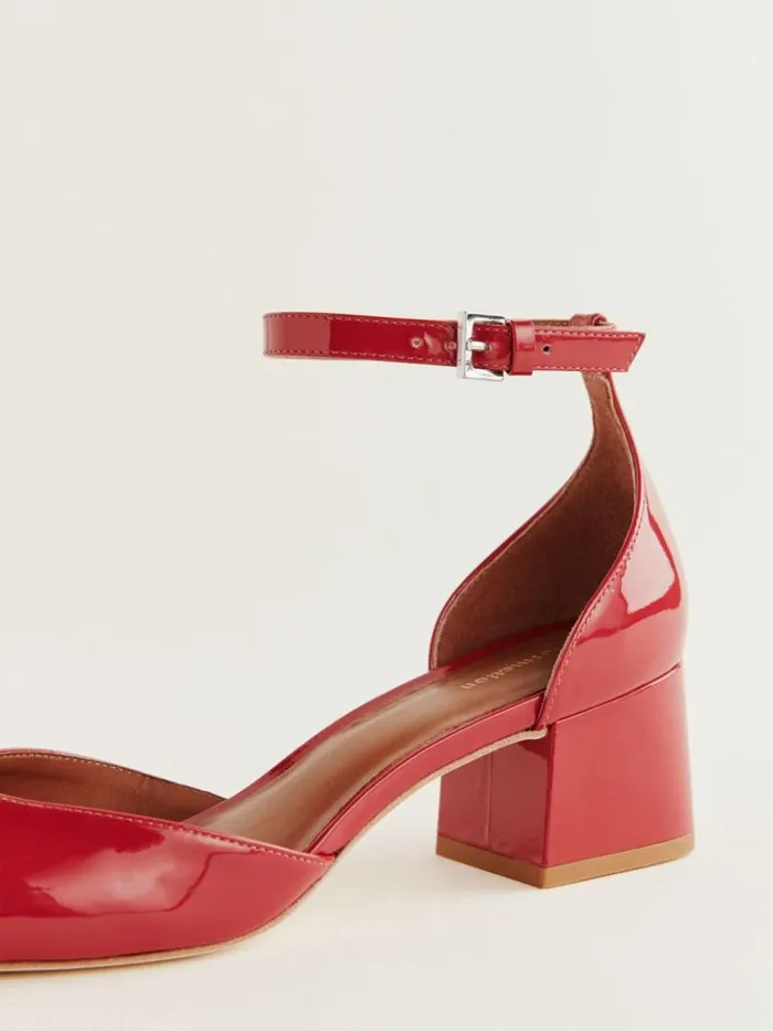 Shoes The Reformation Mallori Closed Toe Heel Lipstick Patent