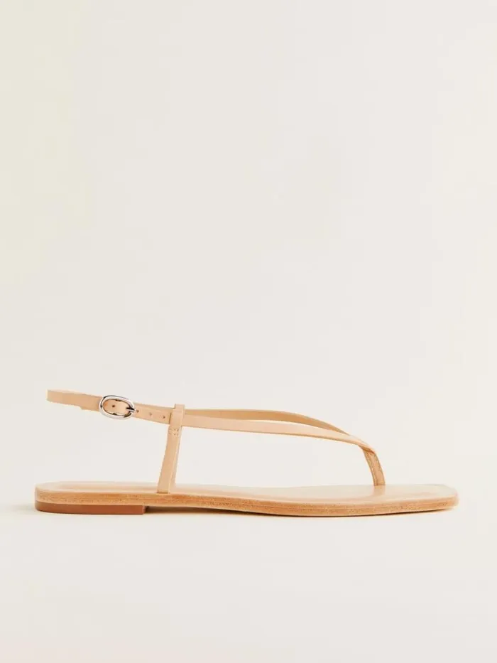 Shoes The Reformation Vincenza Thong Sandal Porcini Leather