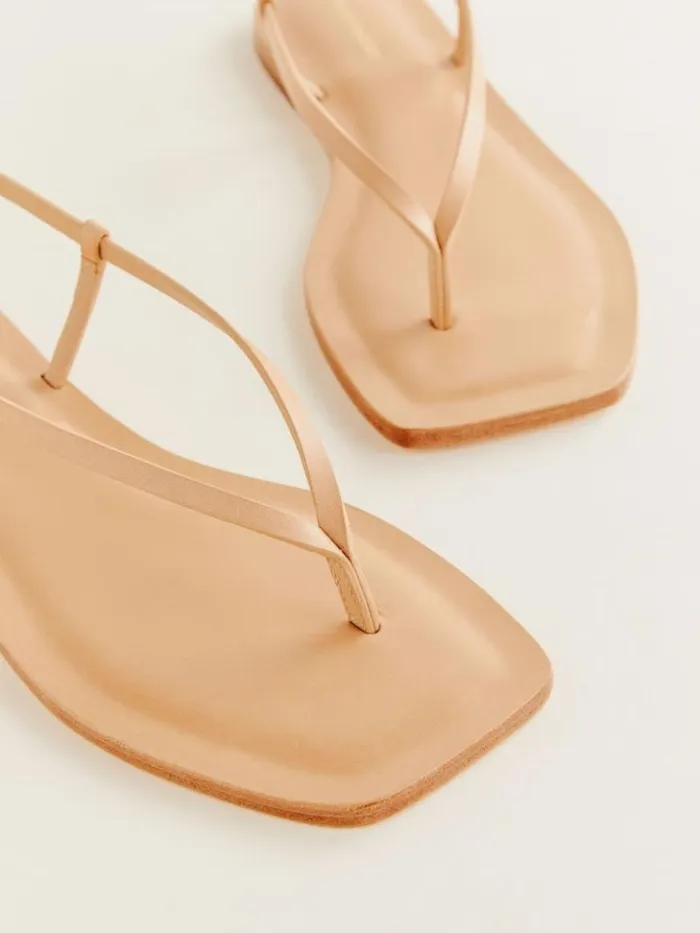 Shoes The Reformation Vincenza Thong Sandal Porcini Leather