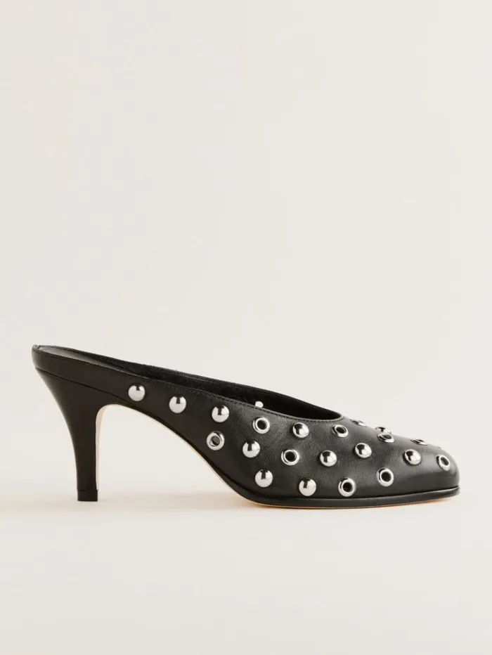 Shoes The Reformation Xyler Studded Mule Black Leather