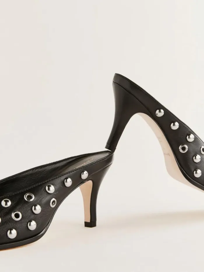 Shoes The Reformation Xyler Studded Mule Black Leather