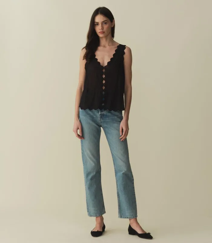 Shop ALDORA TOP Black DEN Tops
