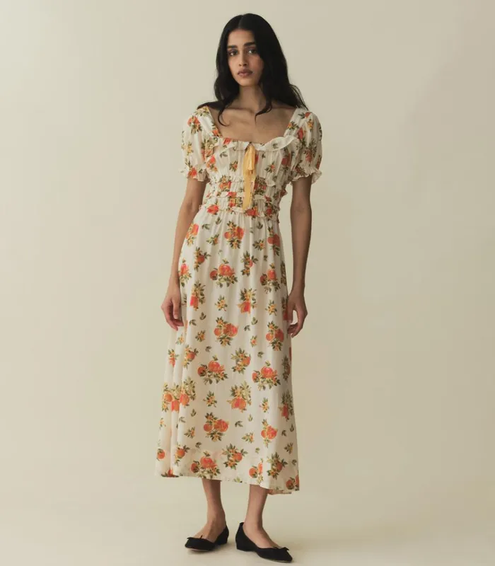 Shop CLARINET DRESS Orangerie Floral DEN Dresses