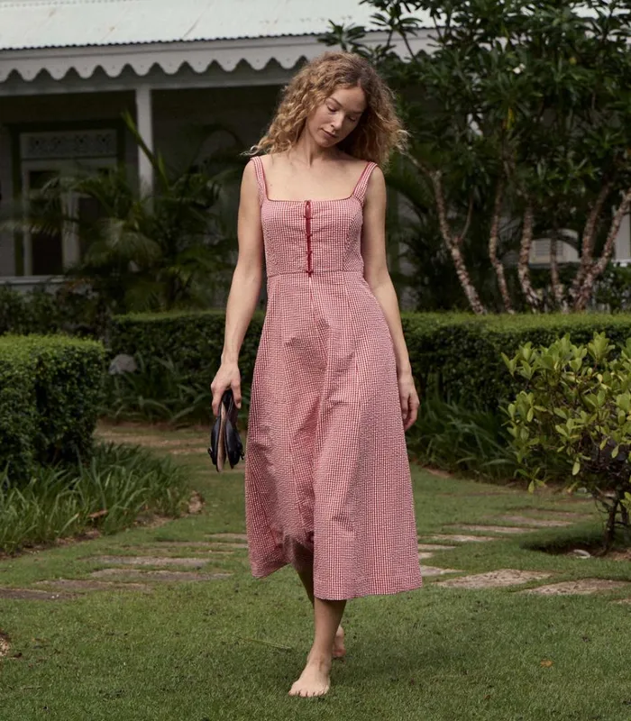 Shop DELANEY DRESS Rouge La Maddalena Gingham DEN Dresses