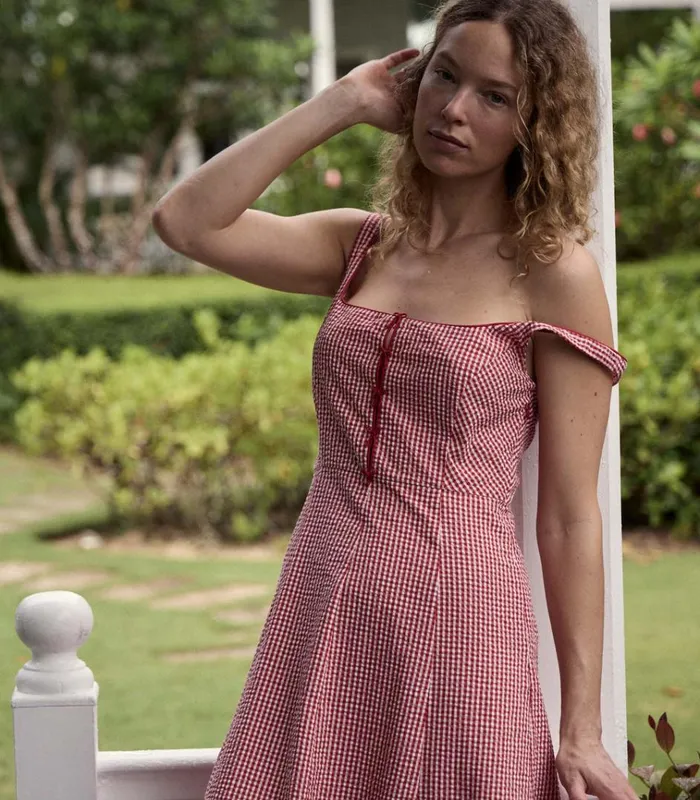 Shop DELANEY DRESS Rouge La Maddalena Gingham DEN Dresses