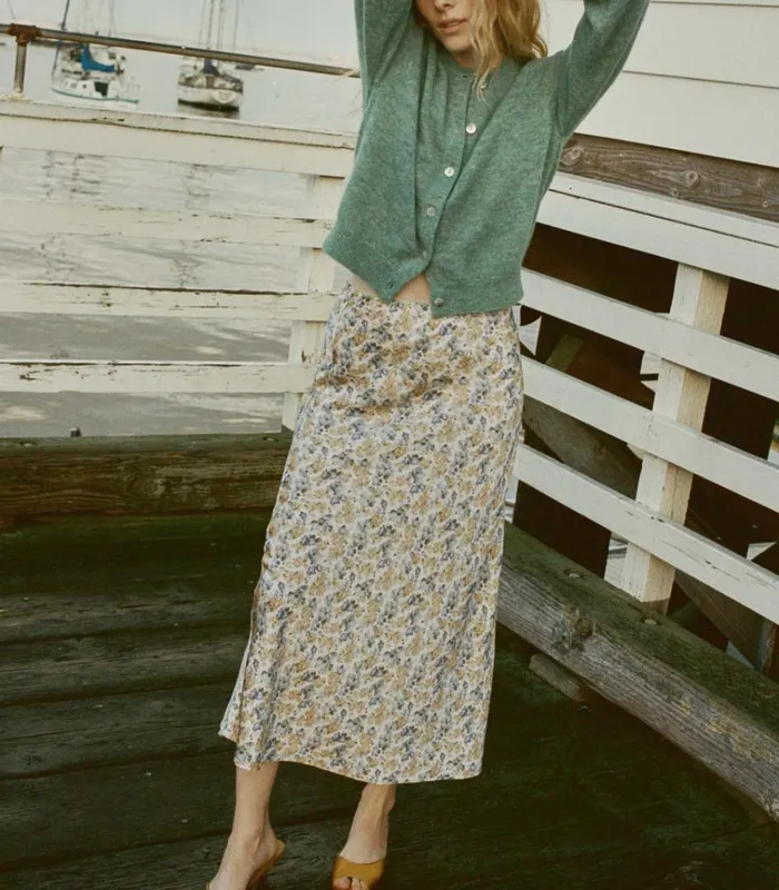 Shop ELOWEN SKIRT Bleu Wildflower Thicket DEN Skirts