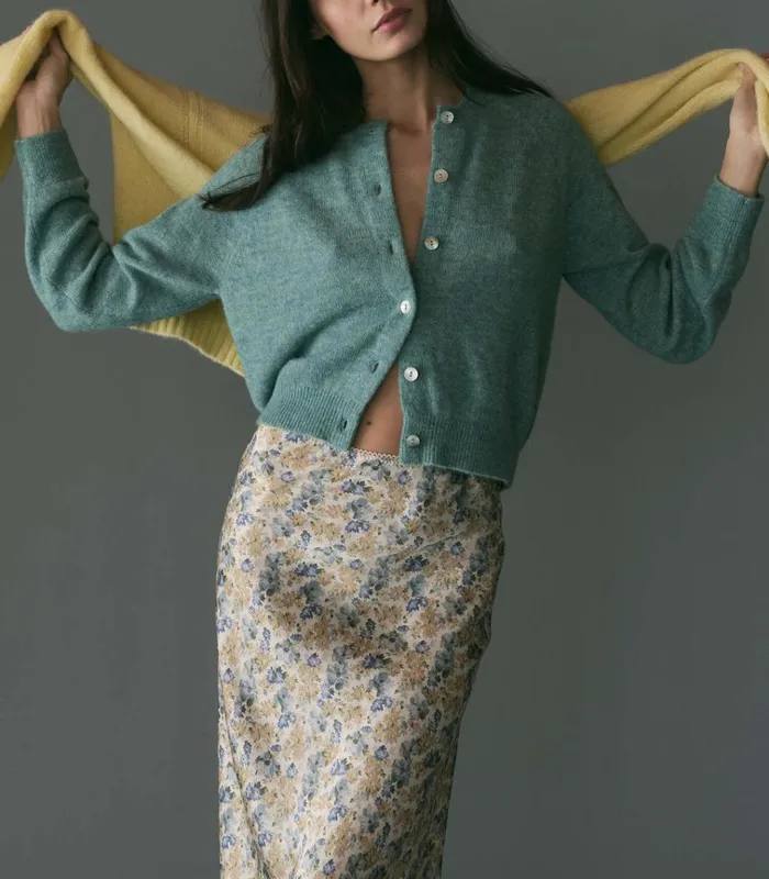 Shop ELOWEN SKIRT Bleu Wildflower Thicket DEN Skirts