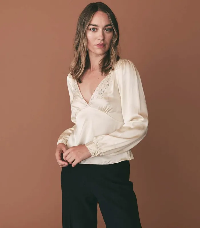 Shop FREYDA TOP Mother Of Pearl DEN Tops