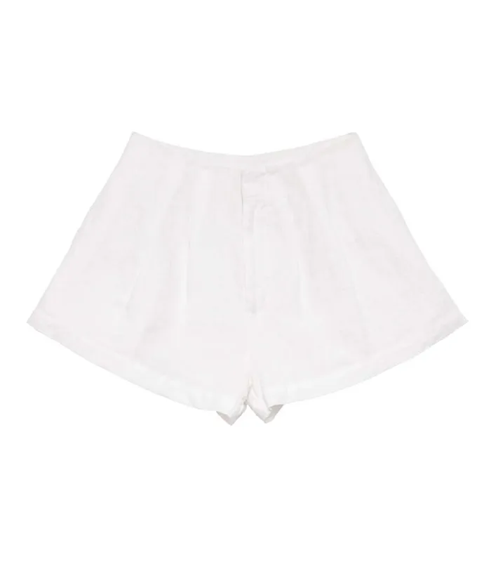 Shop LARUE LINEN SHORT Salt DEN Pants and Shorts