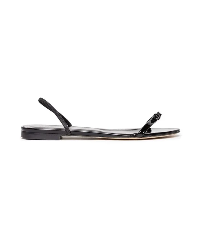 Shop LAURE SLINGBACK SANDAL Black Patent DEN Footwear