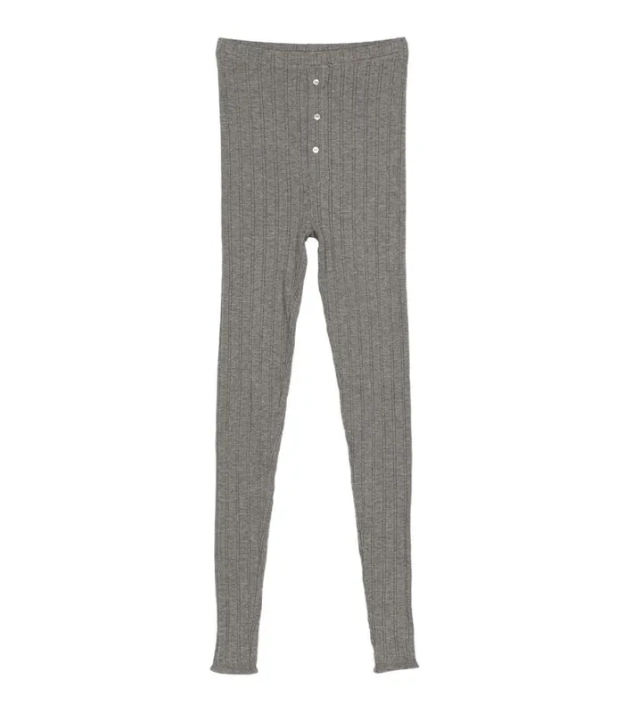 Shop LETO KNIT PANT Heathered Grey DEN Knitwear